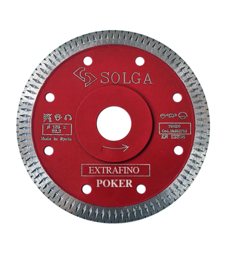 Disco de Corte en Seco POKER Extrafino – Porcelánicos y Cerámicos Ø230 (2x10)| SOLGA