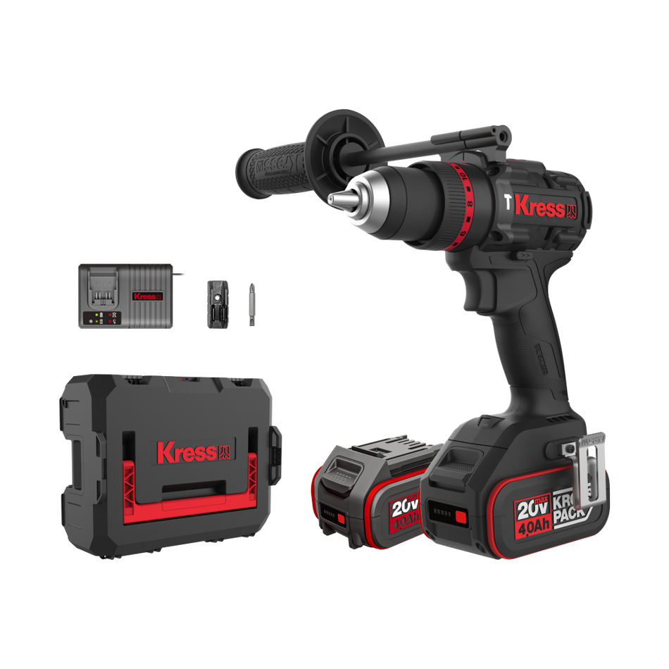 Taladro Percutor Brushless 20V 2bat 4Ah 95Nm