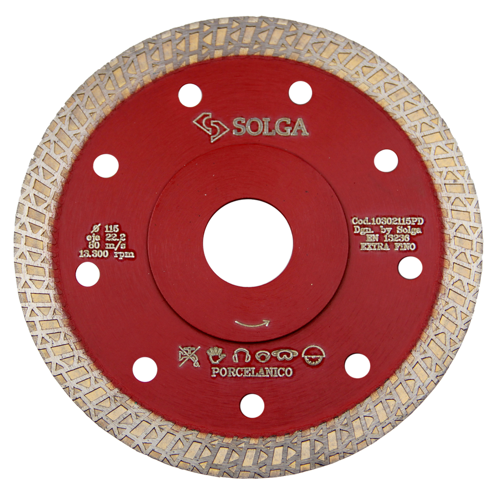 Disco corte en seco Mini Poker extrafino Porcelánicos y cerámicos Ø125 (1.2x10)|SOLGA