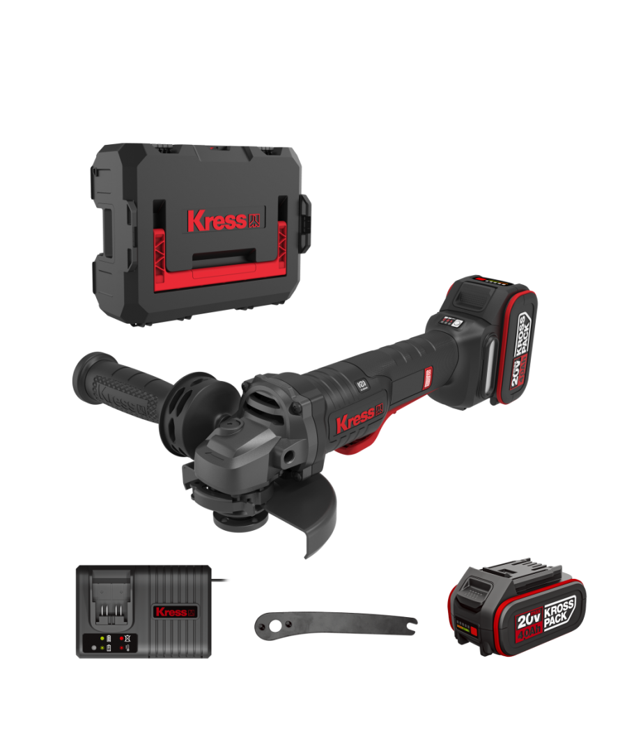 Amoladora brushless 20v 125mm con 2 baterias de 4Ah - KUH04 | KRESS