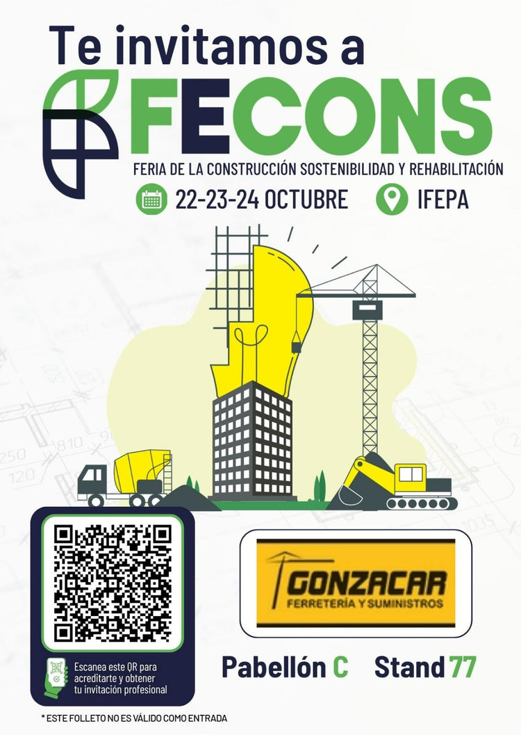 Cartel invitación FECONS 2026 - Gonzacar, Pabellón C, Stand 77