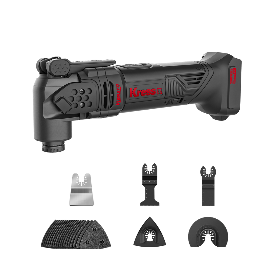 Pack Multiherramienta Brushless Kress 20V + 2 Baterías 4.0Ah + Cargador Rápido 6A