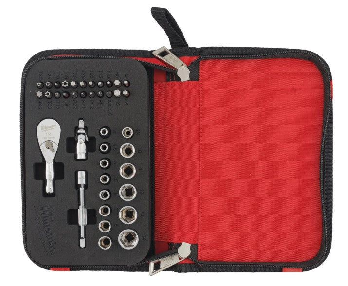 Juego compacto de carraca de 1/4" con accesorios | Milwaukee