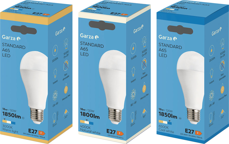 BOMBILLA LED ESTÁNDAR E27/18W (10 pcs)