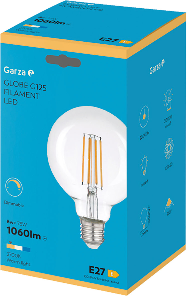 BOMBILLA LED FILAMENTO G125 E27/7,8W (6 pcs)