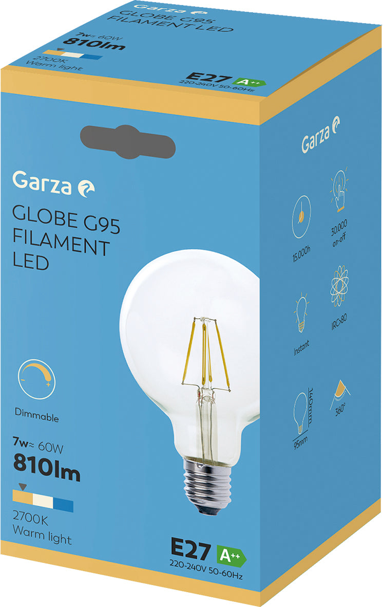 BOMBILLA LED FILAMENTO G95 E27/7W (6 pcs)