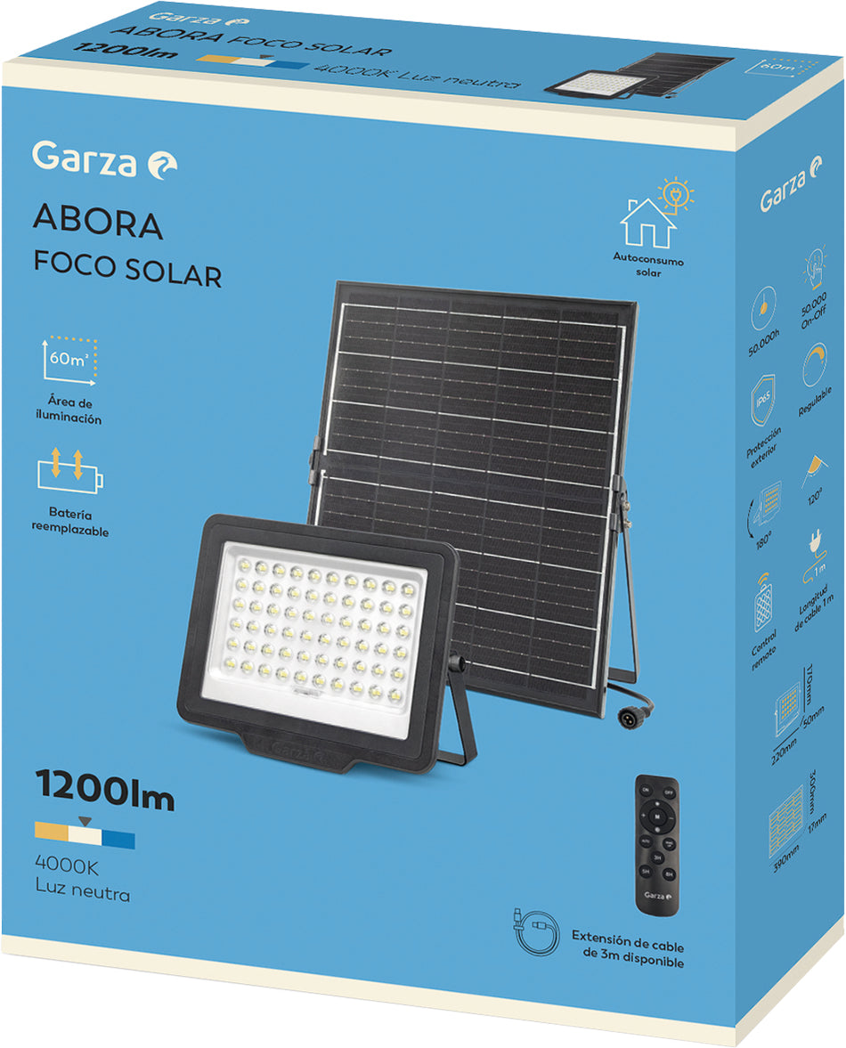 FOCO EXTERIOR LED SOLAR 60M2 ABORA