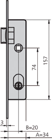 CERRADURA EMBUTIR ACERO INOX 1964T