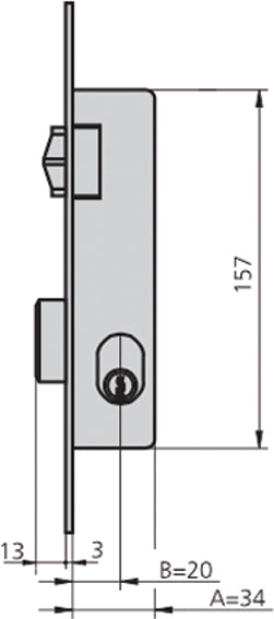 CERRADURA EMBUTIR ACERO INOX 1964V