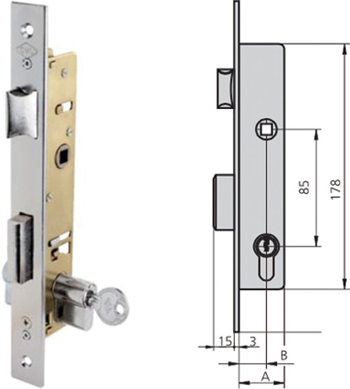 CERRADURA EMBUTIR ACERO INOX 1984