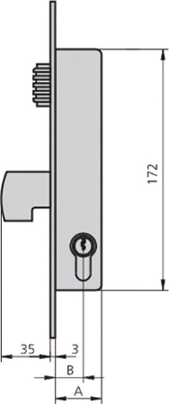 CERRADURA EMBUTIR ACERO INOX 1990V