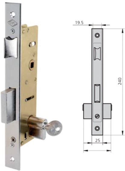 CERRADURA EMBUTIR ACERO INOX 1995