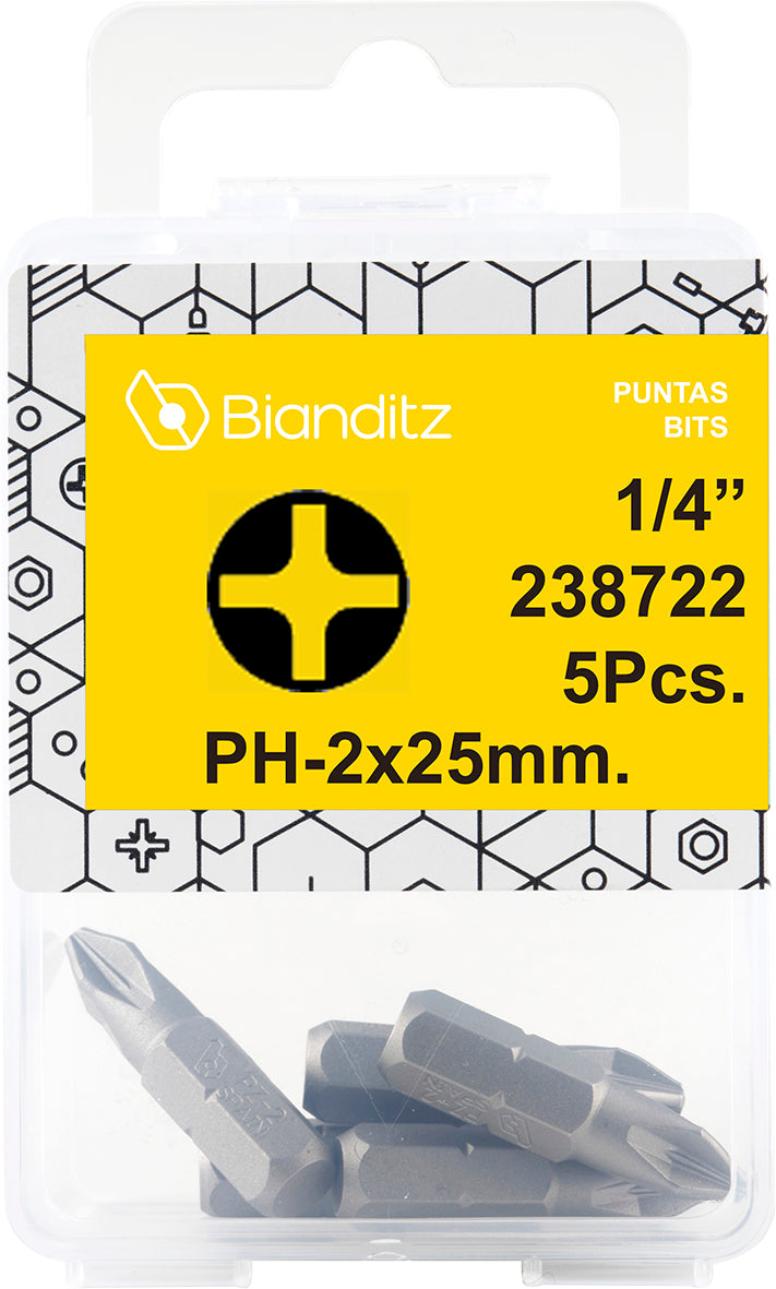 BLISTER 5 PUNTAS DESTORNILLADOR TIN PH