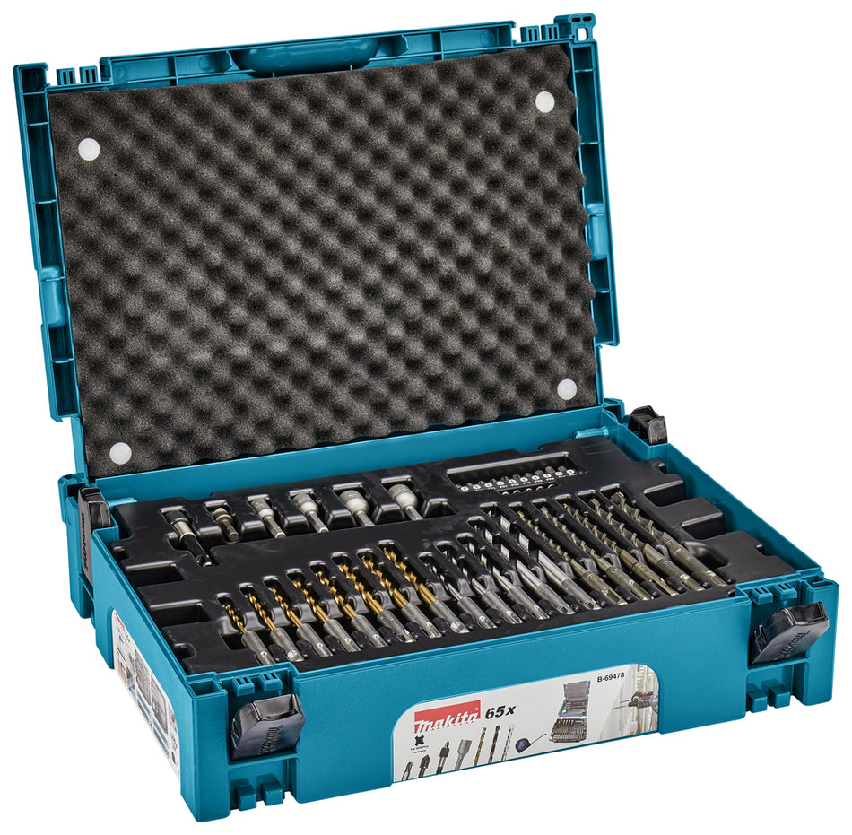Pack Taladro Combinado 18V + Set de Brocas y Puntas Makita 65 pcs
