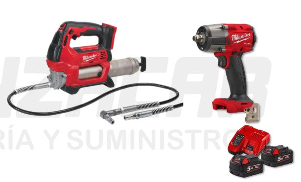 Combo MILWAUKEE®: Llave de Impacto M18 FUEL™ + Engrasadora M18™