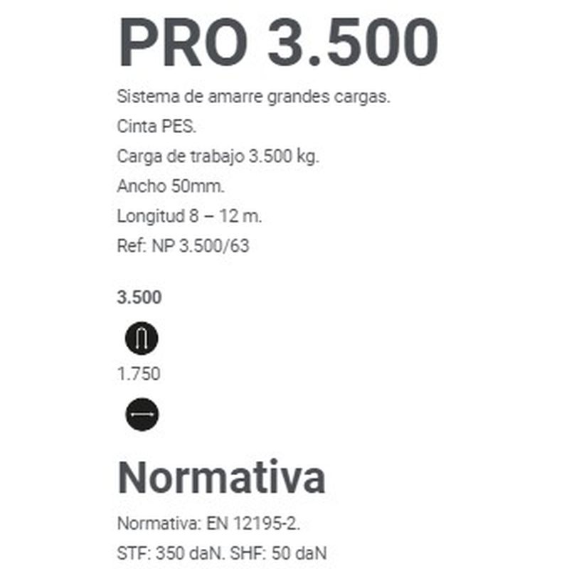 CONJUNTO TRINCAJE TENSOR+CINTA GANCHO ABIERTO 3500 kg 8,5 mt