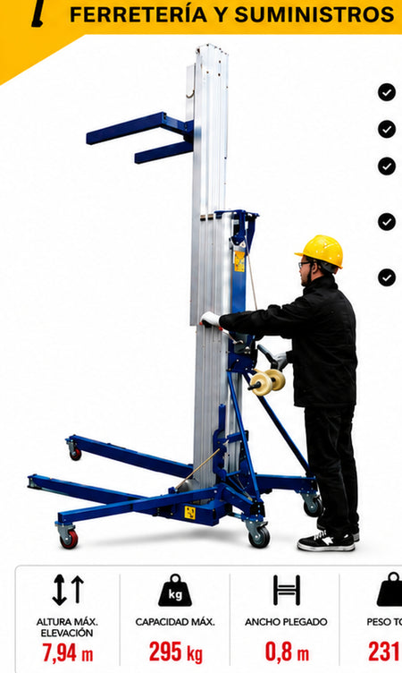 HAML75, elevador de carga de mástil Svelt