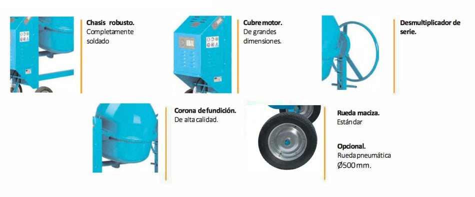 Hormigonera 220 Motor eléctrico 1.5HP | Irbal