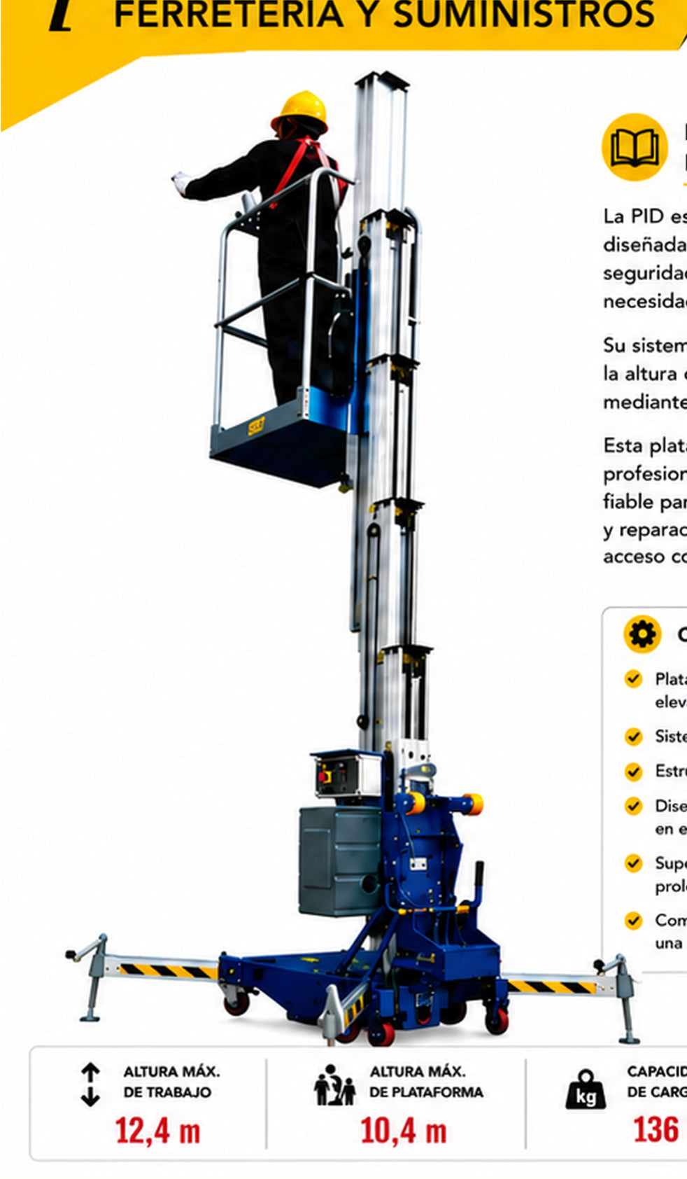 PDWY110, plataforma elevadora unipersonal Svelt