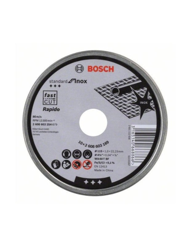 Amoladora Bosch GWS 700 + 10 latas de discos Bosch Inox 115 mm