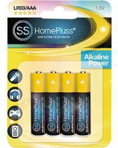 PILA ALKALINA HOMEPLUSS LR03(AAA) BL(4)