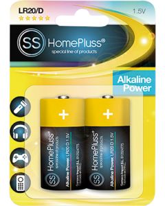 PILA ALKALINA HOMEPLUSS LR20 (D) BL(2)